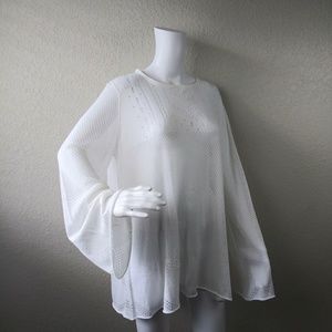 Wildfox Medium Sheer White Taylor Tunic Cover-up